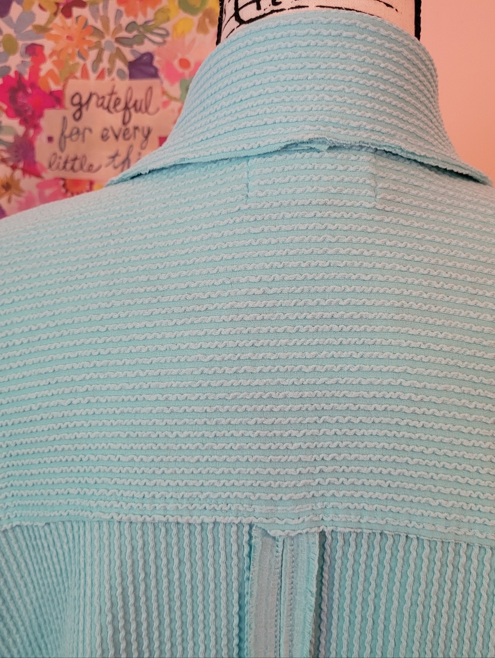 Bucket List Seafoam Green Slouchy & Soft Oversized Textured Pocket Tee, EUC, M - Picture 10 of 15